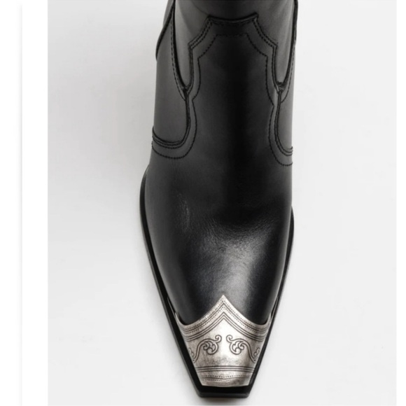 Free People Brayden Western Boots black leather.  Size 37.5 - Picture 6 of 15